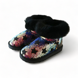 Handcrafted Sequin Star Furry Boots