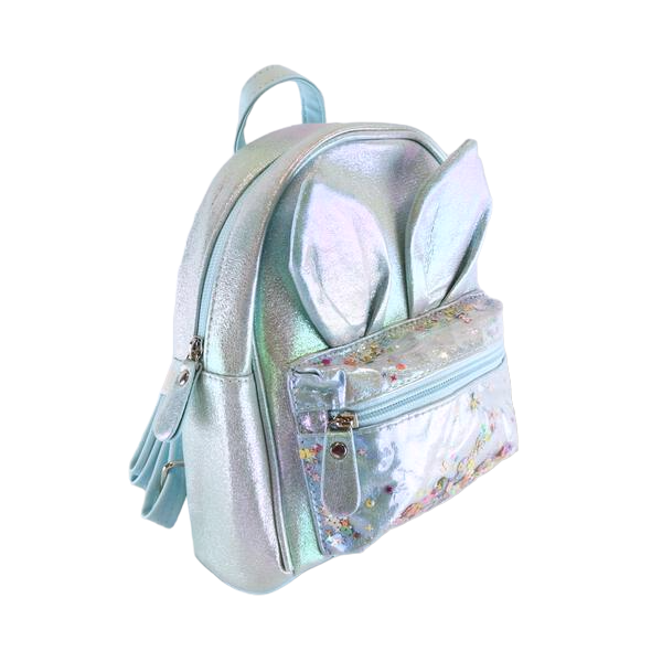 Bunny Iridescent Backpack - Blue - doe a dear