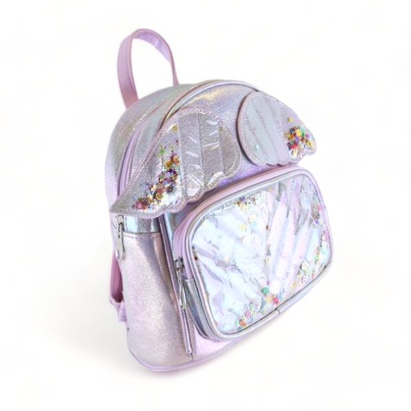 Angel Wings Iridescent Backpack - Lilac - doe a dear