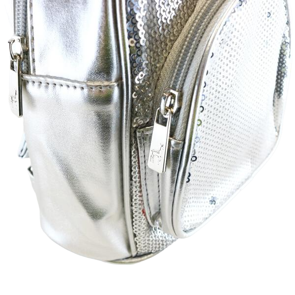 Bowtie Sequin Backpack - Silver - doe a dear