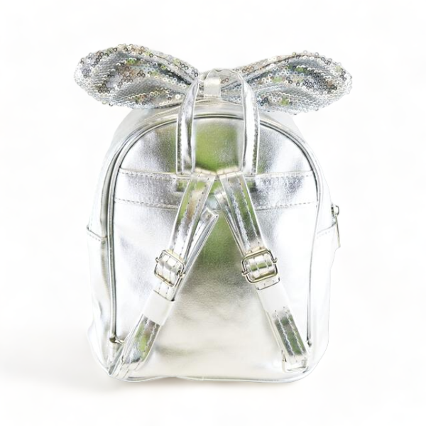 Bowtie Sequin Backpack - Silver