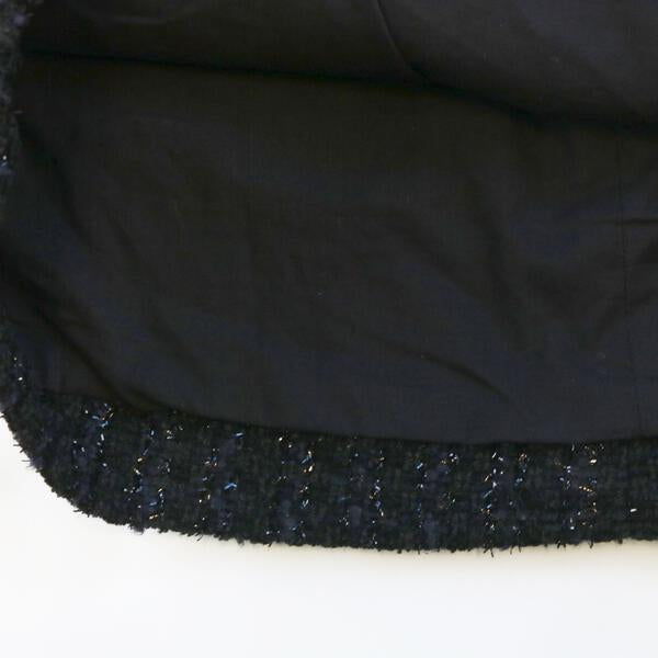 Pearl Trim Textured Dress - Black