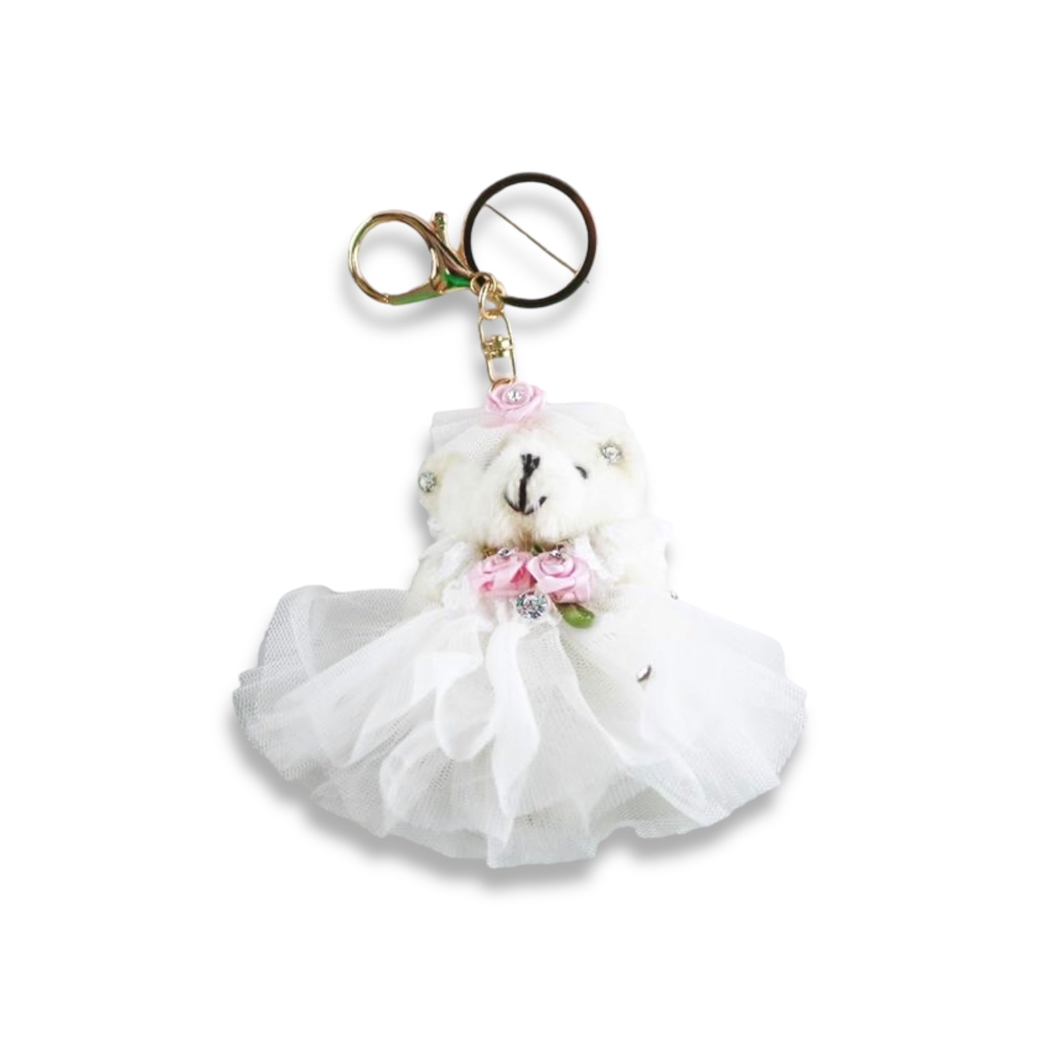 Wedding Bear Keychain - doe a dear