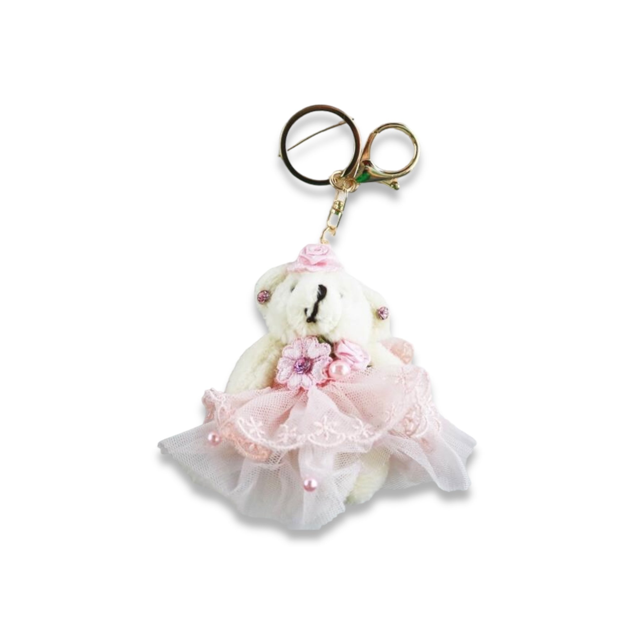 Wedding Bear Keychain - doe a dear