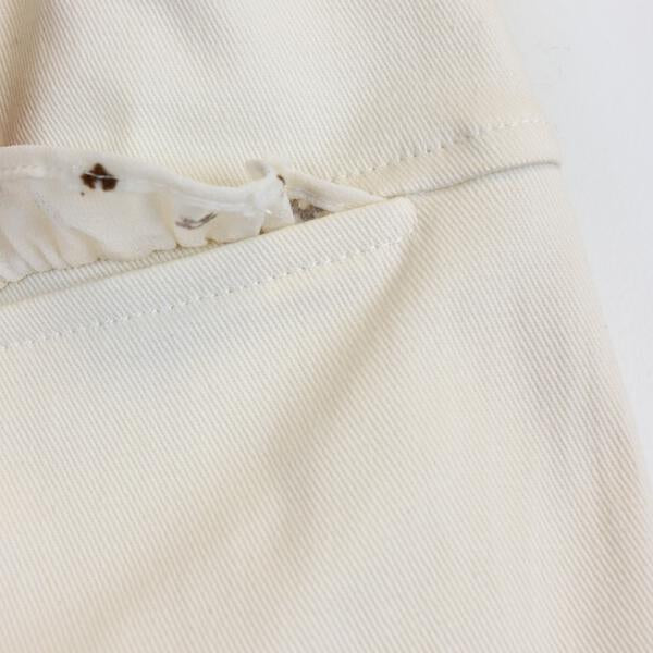 Beige Canvas Shorts w/ Front Wrap