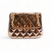 Metallic Crossbody Quilted Purse - Copper - doe a dear