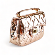 Metallic Crossbody Quilted Purse - Copper