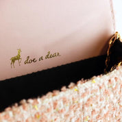 Floral Brooch Tweed Purse - Pink - doe a dear