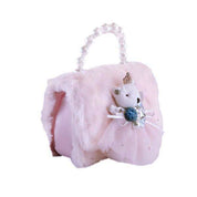 Princess Bear Furry Purse - Pink - doe a dear