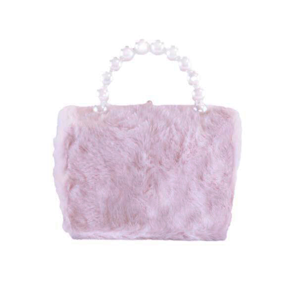 Princess Bear Furry Purse - Pink - doe a dear