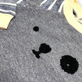 L/S Horizontal Sleeves and Bear Face Crew Neck