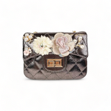 Floral Shiny Quilted Purse