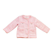 Pink Fur Trim Tweed Jacket