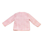 Pink Fur Trim Tweed Jacket