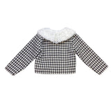 Lace Fur Collar Houndstooth Jacket