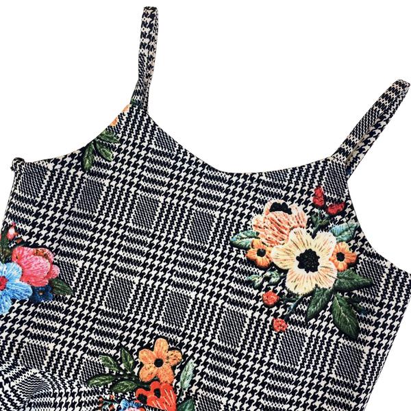 Floral Houndstooth Vest - doe a dear