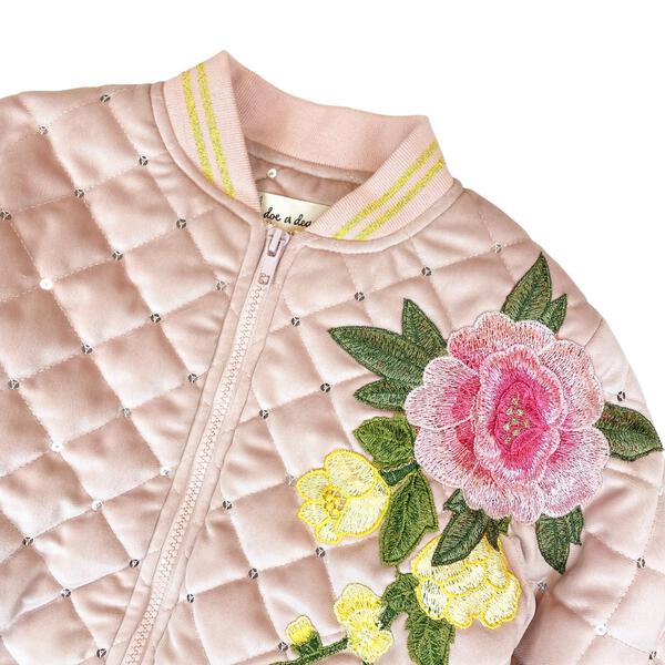 Floral Embroidered Quilted Jacket - doe a dear