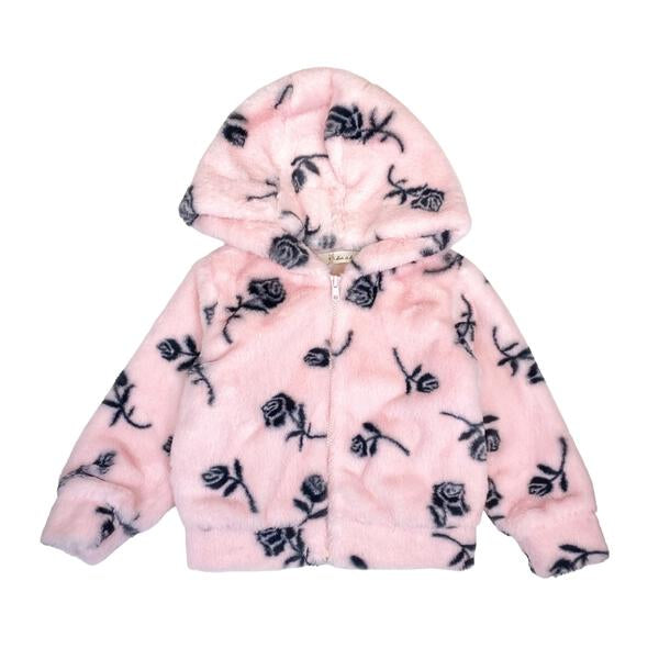 Rose Furry Hooded Jacket - doe a dear