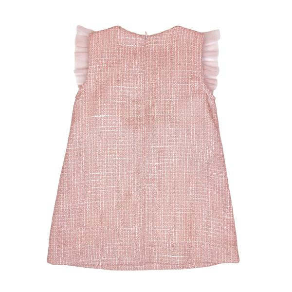 janie and jack pink tweed dress Janie and Jack Kids Girls Sleeveless Tweed Ruffle Dress, Pink, Size 4, NWT