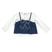 2-In-1 Bowtie Denim Top - doe a dear