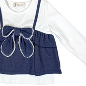 2-In-1 Bowtie Denim Top - doe a dear