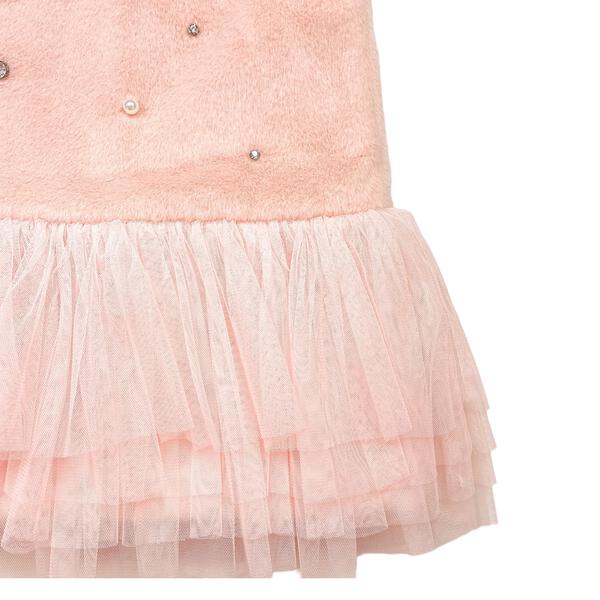 Embellished Pink Fur Dress