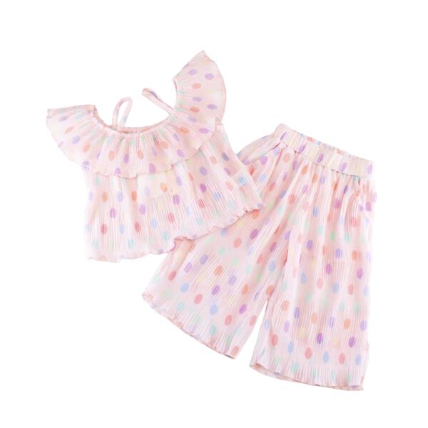 Dot Chiffon Pleat Pants - doe a dear