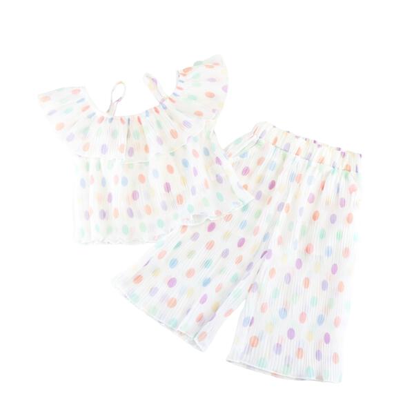 Dot Chiffon Pleat Pants - doe a dear