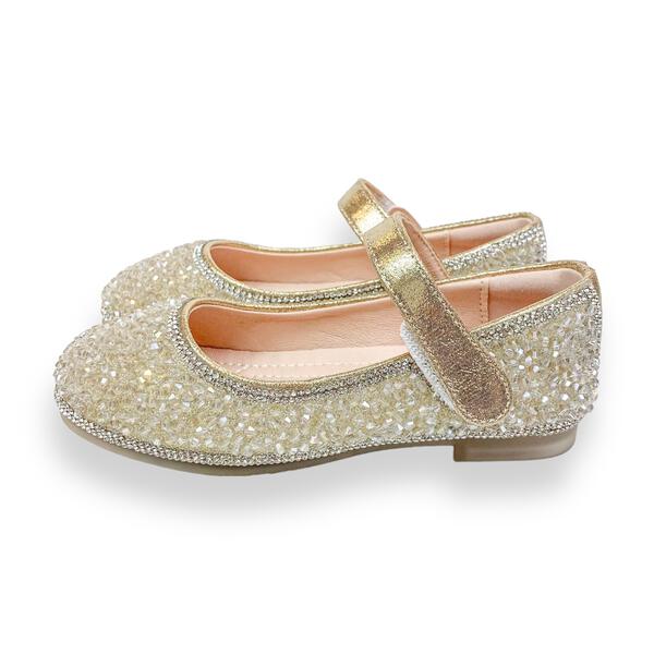 Bead Stone Flat Shoes - Lt. Gold