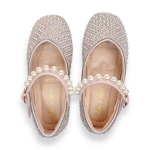 Pearl Strap Charm Flat Shoes in Pink - doe a dear