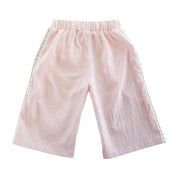 Pink Embellish Trim Wide Pants - doe a dear