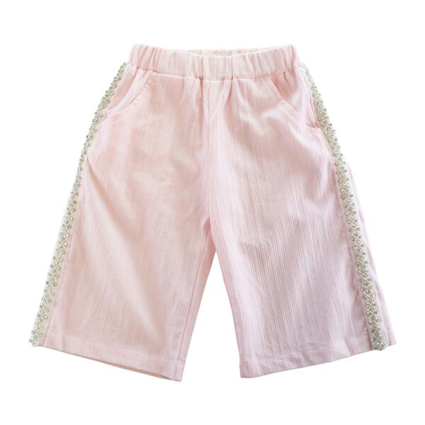 Pink Embellish Trim Wide Pants - doe a dear