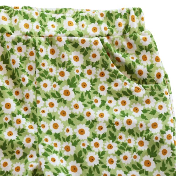 Green Floral 3/4 Leggings - doe a dear