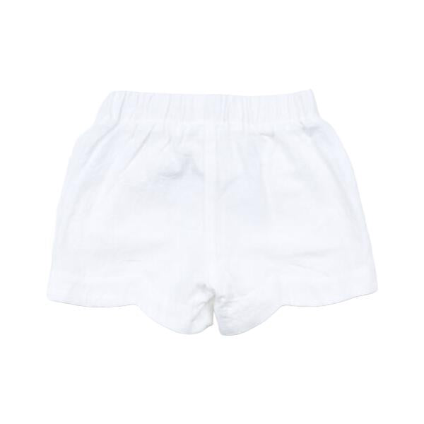 White Picot Hem Shorts - doe a dear