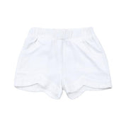 White Picot Hem Shorts