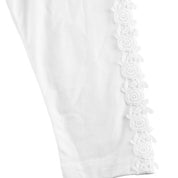 White Rose Trim Leggings - doe a dear