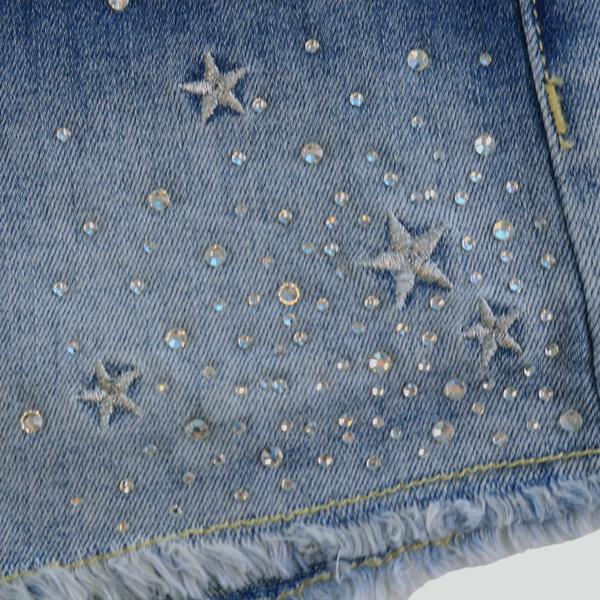 Star & Rhinestone Denim Shorts - doe a dear