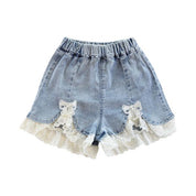 Lace Hem Denim Shorts - doe a dear