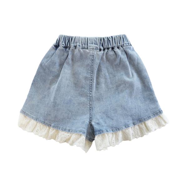 Lace Hem Denim Shorts - doe a dear