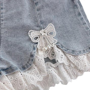 Lace Hem Denim Shorts - doe a dear