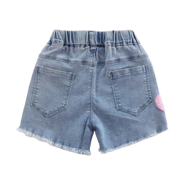 Sequin Heart & Rainbow Denim Shorts - doe a dear