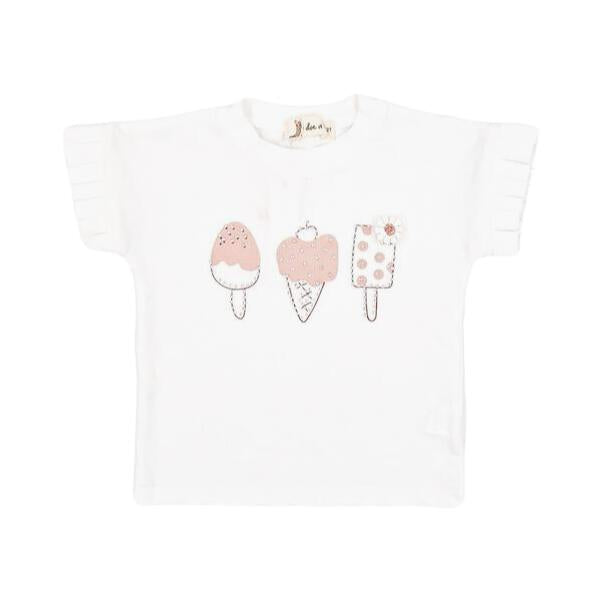Ruffle Sleeves 3 Ice Cream Tee