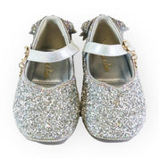 Bow Back Flat Shoes - Silver - doe a dear