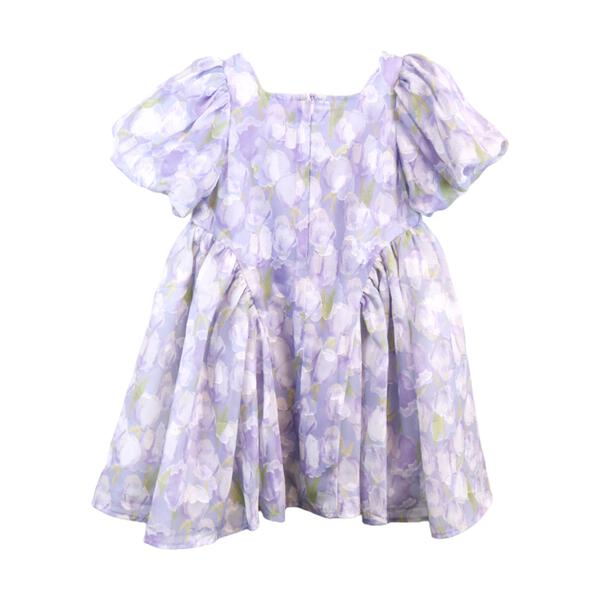 Purple English Floral Dress