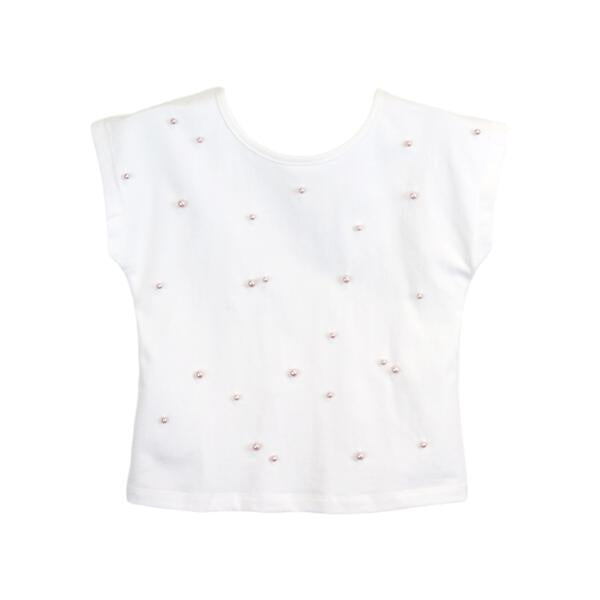 Pink Pearl Embellished Tee w/ Lace Back - doe a dear