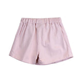Pink Canvas Shorts w/ Front Wrap