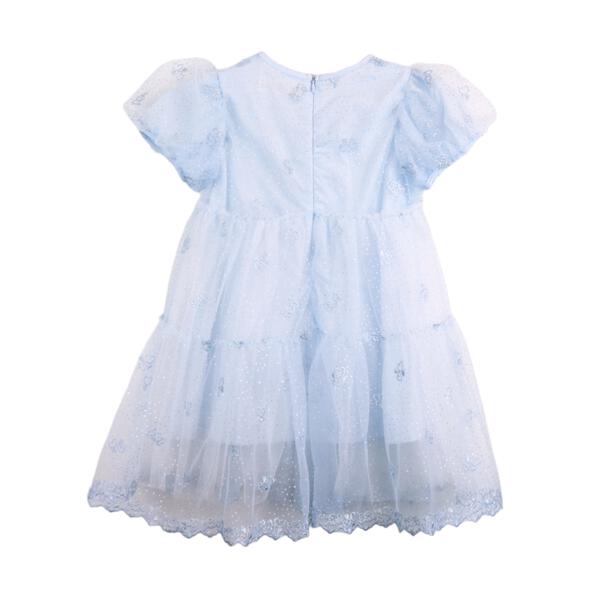 Blue Heart Candy Embroidery Mesh Dress