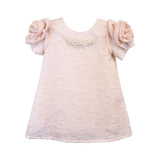 3D Cuff Floral Brocade Dress w/ Jewels