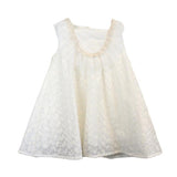 White Floral Embroidery Bib Dress