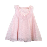 Pink Floral Embroidery Bib Dress